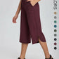 Women's Wide Leg Yoga Capris with Pockets - High Waisted, Quick Dry, UPF 50+