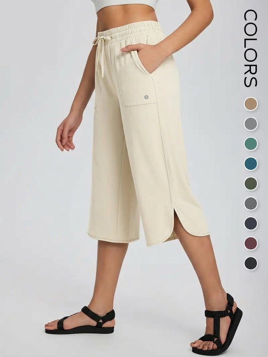 π Women's Wide Leg Yoga Capris β High Waisted with Pockets, Quick Dry, Lightweight, UPF 50+ Sun Protection β Loose Comfy for Hiking, Gym, Travel & Outdoor Workout βοΈ