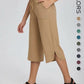 Women's Wide Leg Yoga Capris with Pockets - High Waisted, Quick Dry, UPF 50+