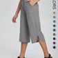 Women's Wide Leg Yoga Capris with Pockets - High Waisted, Quick Dry, UPF 50+