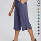 Women's Wide Leg Yoga Capris with Pockets - High Waisted, Quick Dry, UPF 50+