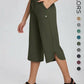 Women's Wide Leg Yoga Capris with Pockets - High Waisted, Quick Dry, UPF 50+