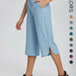 Women's Wide Leg Yoga Capris with Pockets - High Waisted, Quick Dry, UPF 50+