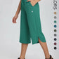 Women's Wide Leg Yoga Capris with Pockets - High Waisted, Quick Dry, UPF 50+
